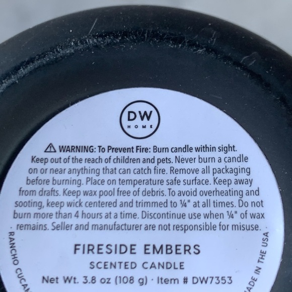 DW HOME CANDLE FIRESIDE EMBERS RICHLY SCENTED NEW MINI - Picture 3 of 3
